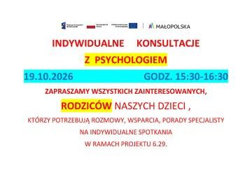 Indywidualne konsultacje z psychologiem